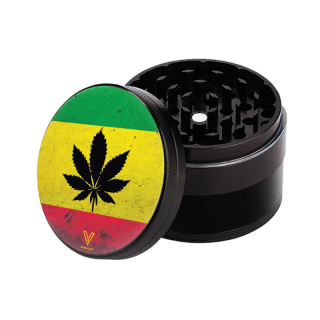 VSyndicate Grinder Ceramic 55mm - 4Parts Non-Stick Rasta Leaf (1 Stk)
