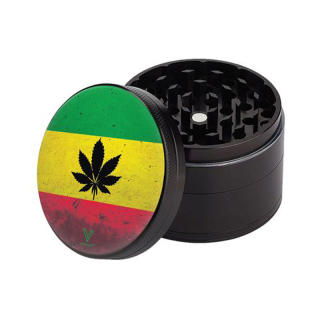 VSyndicate Grinder Alu 50mm - 4Parts SharpShred Rasta Leaf (1 Stk)