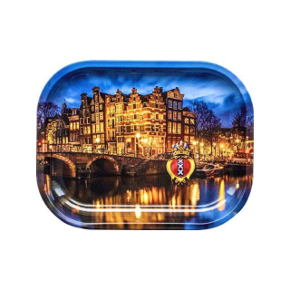 Rolling Tray Metal - Amsterdam Canal (18cm x 14cm)