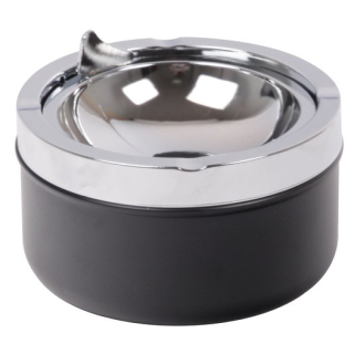 Kippaschenbecher Metall 11cm - Schwarz Matt (1 Stk)