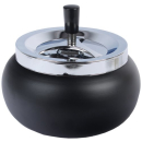 Drehaschenbecher Metall 17cm - Bauchig Schwarz Matt (1 Stk)