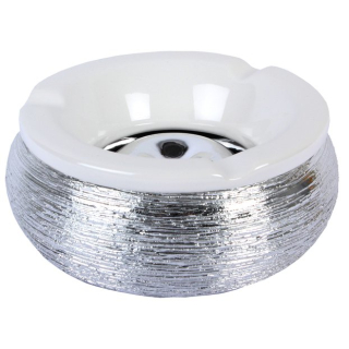 Windaschenbecher Keramik 15cm - Struktur Silber (1 Stk)