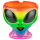 Aschenbecher Eckig 9x9cm - Alien Bunt (1 Stk)