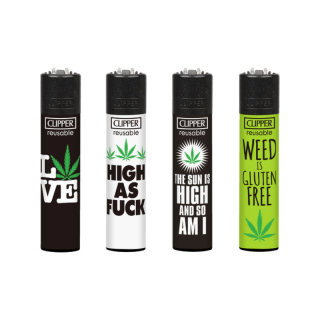 Clipper Feuerzeug Softflame - Weed Slogan 15D (1 x 48Stk)