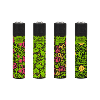 Clipper Feuerzeug Softflame - Acid Pattern D (1 x 48Stk)