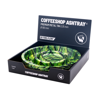 FireFlow - Metal Coffeeshop Ashtray - M - Leaves 33 Green 16cm (4 Stk.)