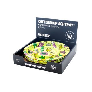 FireFlow - Metal Coffeeshop Ashtray - S - 420 Pattern Green13.6cm (4 Stk.)