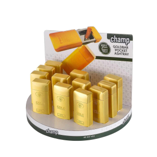 ChampHigh Taschenaschenbecher Metall 7cm - Goldbar (1 x 12Stk)