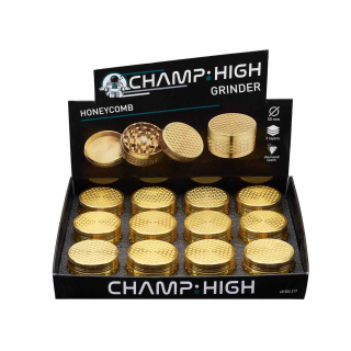 ChampHigh Grinder Alu 50mm - 3Parts Golden Honeycomb (1 x 12Stk)