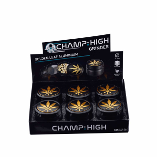 ChampHigh Grinder Alu 63mm - 4Parts Golden Leaf (1 x 6Stk)