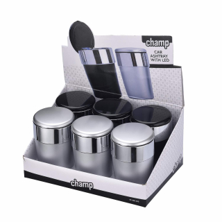 Champ High - Metallic Auto Aschenbecher mit LED Beleuchtung (6 Stk.)