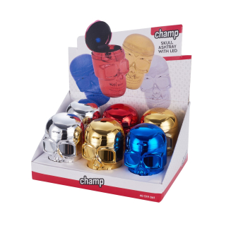 ChampHigh Autoaschenbecher Metall 7.7cm - Skull LED (1 x 6Stk)