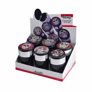 Champ High - Mexican Skull Auto Aschenbecher mit LED Beleuchtung (6 Stk.)