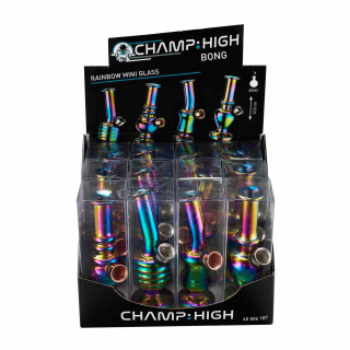 Champ High - Mini Rainbow Glass Bong - 12.5cm - (12 Stk.)