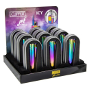 Clipper Feuerzeug Jetflame Blue Metal Icy - Rainbow (1 x...