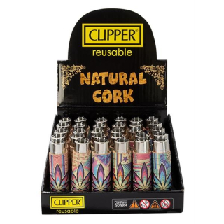 Clipper Feuerzeug Softflame Kork Cover - Hemp Leaves (1 x 30Stk)