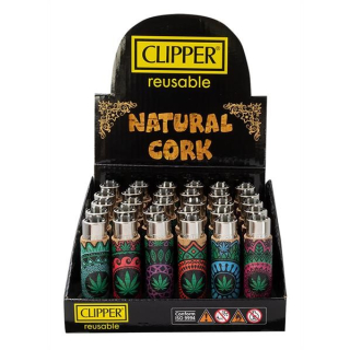 Clipper Feuerzeug Softflame Kork Cover - Mandala Hemp Leaves (1 x 30Stk)