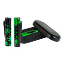 Clipper Feuerzeug Softflame Metal - Leaves Green (1 x 12Stk)