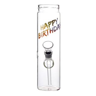 Glas Bottle Bong - Happy Birthday - 22cm