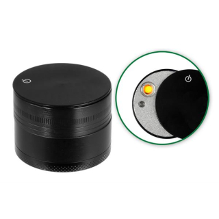 Grinder Alu Schwarz USB Feuerzeug - 50mm - 3 Layers
