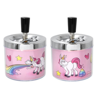 Drehaschenbecher Metall 9.5cm - Unicorn (1 Stk)