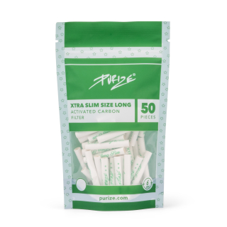 Purize Aktivkohlefilter Xtra Slim SIZE LONG 6mm - white (50 Stk.)