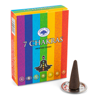 Räucherkegel - Green Tree - 7 Chakras (12 x 10 Stk.)