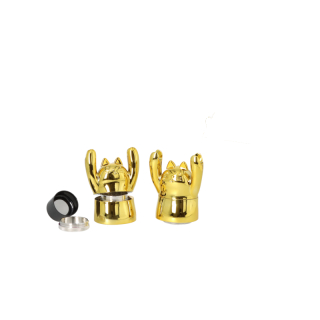 SuperHeroes Grinder Metal 45mm - 4Parts Gold Cat with Phone Holder (1 Stk)