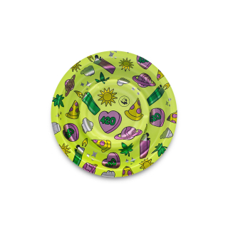 FireFlow - Metal Coffeeshop Ashtray - S - 420 Pattern Green13.6cm (1 Stk.)