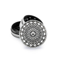 FireFlow Grinder Metal 40mm - 3Parts Silver Leaf Pattern...