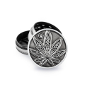 FireFlow Grinder Metal 40mm - 3Parts Silver Neon Leaves...