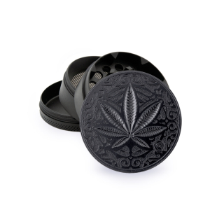 FireFlow - Metal Grinder 5cm 4P - Black - Trance Leaf (1 Stk.)