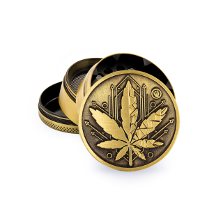 FireFlow - Metal Grinder 5cm 4P - Gold - Geometrical Leaf (1 Stk.)