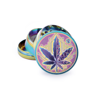 FireFlow Grinder Metal 50mm - 4Parts Icy Geometrical Leaf (1 Stk)
