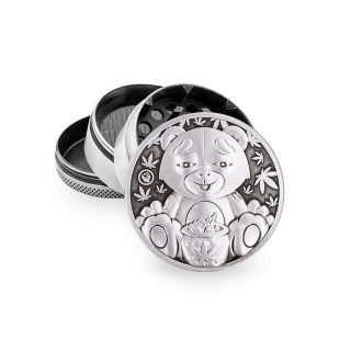 FireFlow Grinder Metal 50mm - 4Parts Silver 420 Teddy (1 Stk)