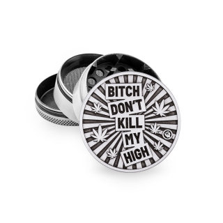 FireFlow - Metal Grinder 5cm 4P - Silver - Bitch Dont Kill My High (1 Stk.)