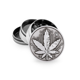 FireFlow Grinder Metal 50mm - 4Parts Silver Geometrical Leaf (1 Stk)