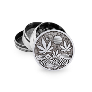 FireFlow Grinder Metal 50mm - 4Parts Silver Leaves 37 1/4 (1 Stk)