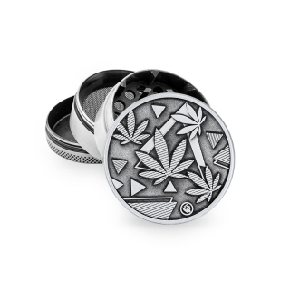 FireFlow Grinder Metal 50mm - 4Parts Silver Leaves 37 2/4 (1 Stk)