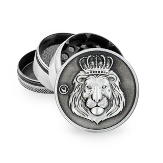 FireFlow - Metal Grinder 5cm 4P - Silver - Rasta Lion (1 Stk.)