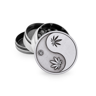 FireFlow - Metal Grinder 5cm 4P - Silver - Yin Yang (1 Stk.)