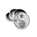FireFlow Grinder Metal 50mm - 4Parts Silver Yin Yang (1 Stk)