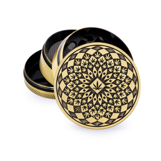 FireFlow - Metal Grinder 6cm 4P - Gold - Leaf Pattern (1 Stk.)