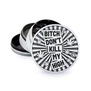 FireFlow - Metal Grinder 6cm 4P - Silver - Bitch Dont Kill My High (1 Stk.)
