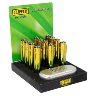 Clipper Feuerzeug Softflame Metal - Green Gradient (1 x 12Stk)