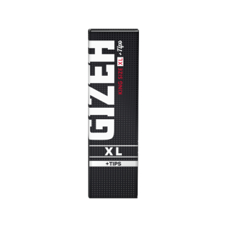 GIZEH KingSize XL +Tips - Black (26 x 34Stk)