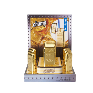 Champ Feuerzeug Jetflame Blue - Goldbar (1 x 12Stk)