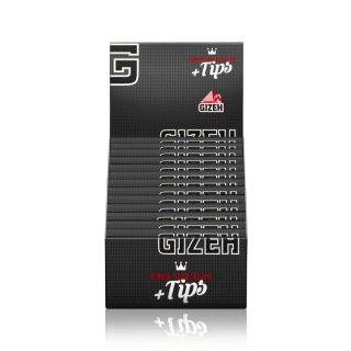 GIZEH KingSize Slim +Tips - Black (26 x 34Stk)