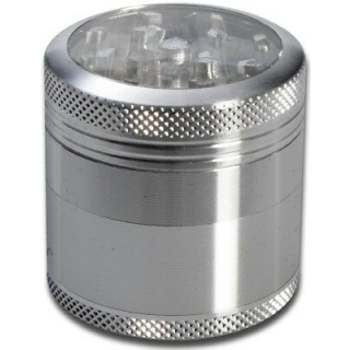 Grinder Alu 50mm - 4Parts Silver with Window (1 Stk)