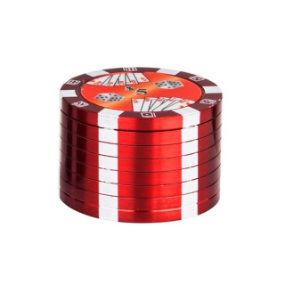 SuperHeroes Grinder Alu 40mm - 3Parts Poker Chips Red (1 Stk)